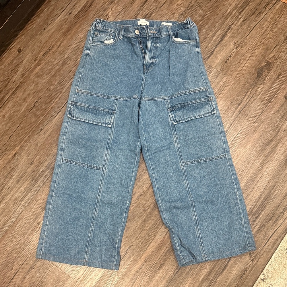 Forever 21 Women's Relaxed Denim Cargo Jeans